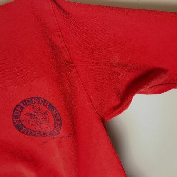 Fudpucker Tongue Twister T Shirt Vintage 90s Adult Red Small S Graphic Tee Solid - Picture 7 of 16